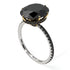 Two Tones Hidden Halo Oval Black Diamond Engagement Ring - Gemma No. 80