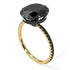 Two Tones Hidden Halo Oval Black Diamond Engagement Ring - Gemma No. 80