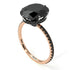 Two Tones Hidden Halo Oval Black Diamond Engagement Ring - Gemma No. 81