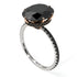 Two Tones Hidden Halo Oval Black Diamond Engagement Ring - Gemma No. 81
