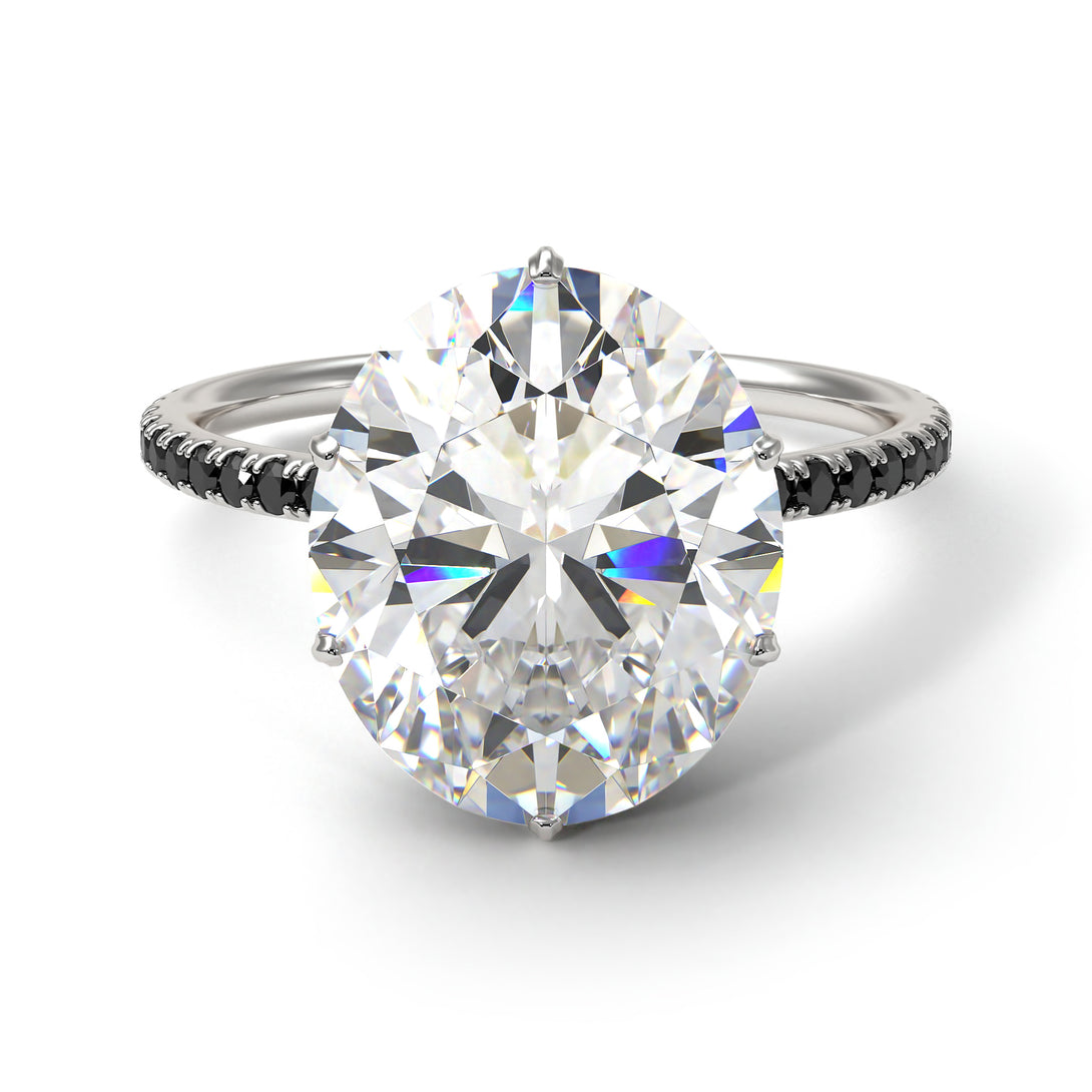 Hidden Halo Oval Diamond Engagement Ring - Gemma No. 33