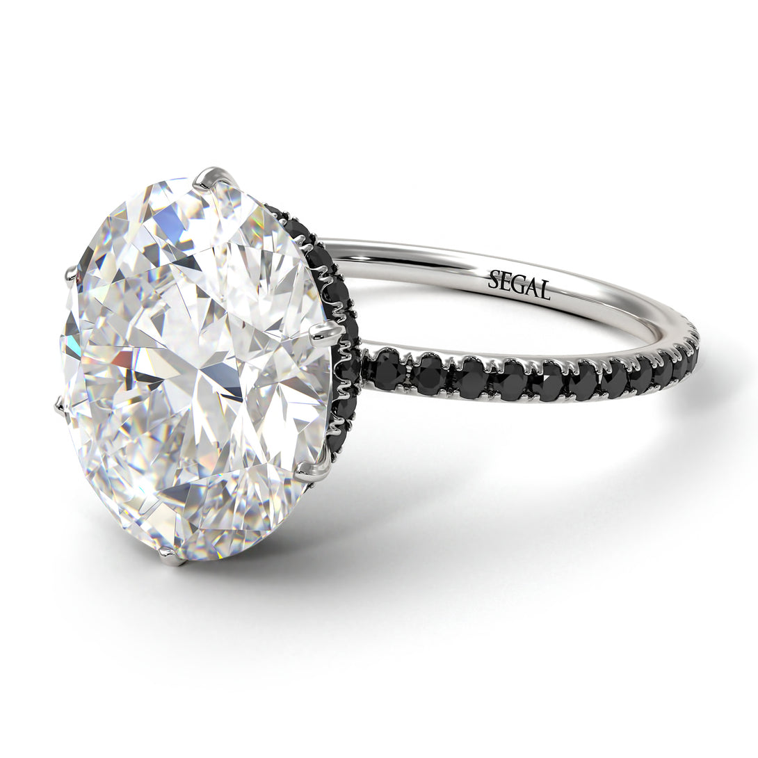 Hidden Halo Oval Diamond Engagement Ring - Gemma No. 33