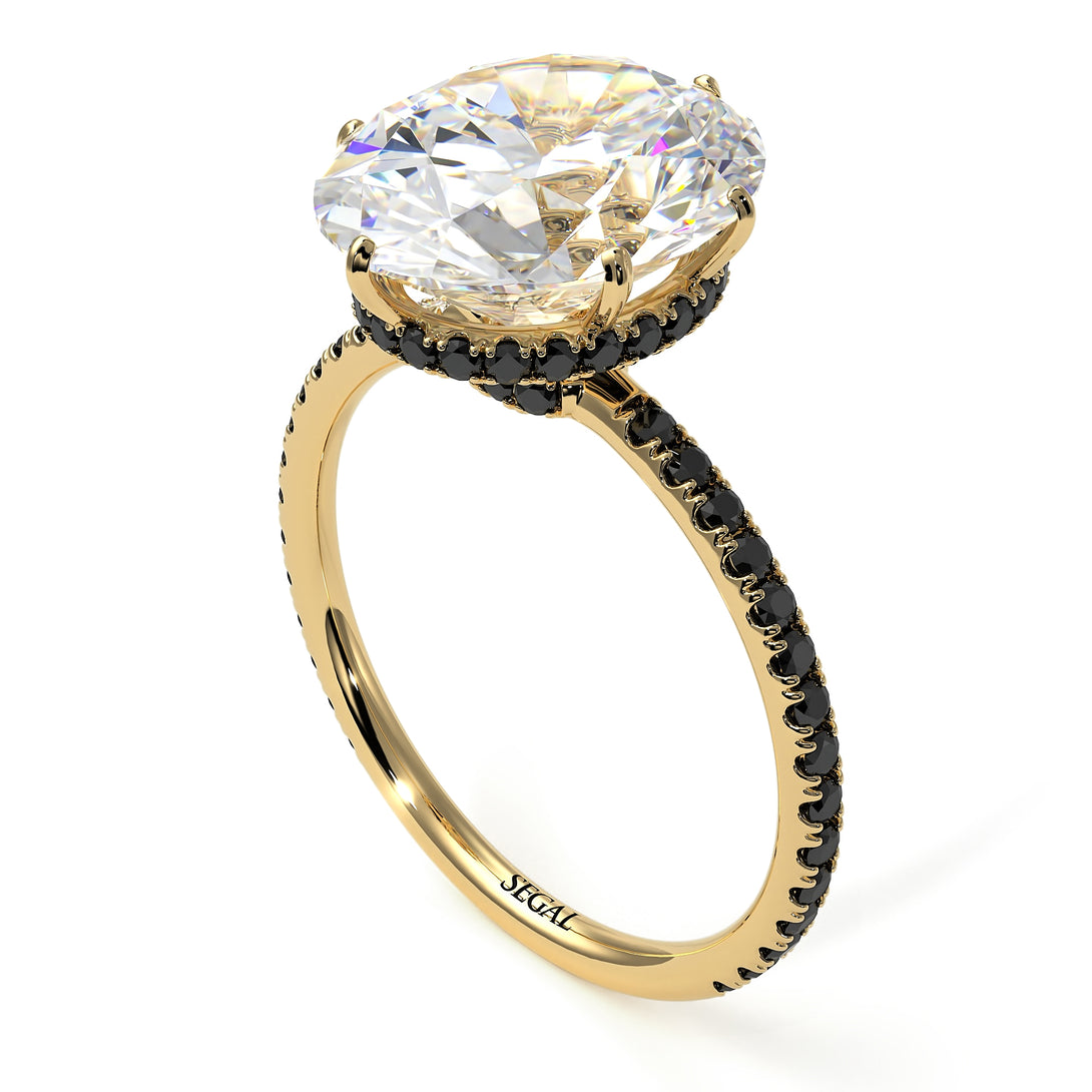 Hidden Halo Oval Diamond Engagement Ring - Gemma No. 31
