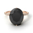 Hidden Halo Oval Black Diamond Engagement Ring - Gemma No. 8