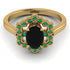 Honeycomb Halo Oval Black Diamond Ring - Laura No. 22 image 1
