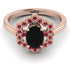 Honeycomb Halo Oval Black Diamond Ring - Laura No. 53 image 1