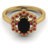 Honeycomb Halo Oval Black Diamond Ring - Laura No. 52 image 1