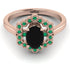Honeycomb Halo Oval Black Diamond Ring - Laura No. 23 image 1