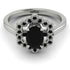 Honeycomb Halo Oval Black Diamond Ring - Laura No. 39