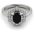 Honeycomb Halo Oval Black Diamond Ring - Laura No. 9 image 1