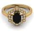 Honeycomb Halo Oval Black Diamond Ring - Laura No. 7 image 1