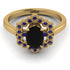 Honeycomb Halo Oval Black Diamond Ring - Laura No. 67