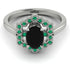 Honeycomb Halo Oval Black Diamond Ring - Laura No. 24