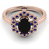 Honeycomb Halo Oval Black Diamond Ring - Laura No. 68 image 1