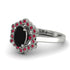 Honeycomb Halo Oval Black Diamond Ring - Laura No. 54 image 2