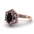 Honeycomb Halo Oval Black Diamond Ring - Laura No. 68 image 2