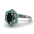 Honeycomb Halo Oval Black Diamond Ring - Laura No. 24