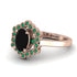 Honeycomb Halo Oval Black Diamond Ring - Laura No. 23