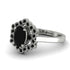 Honeycomb Halo Oval Black Diamond Ring - Laura No. 39