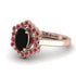 Honeycomb Halo Oval Black Diamond Ring - Laura No. 53