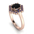 Honeycomb Halo Oval Black Diamond Ring - Laura No. 68 image 3