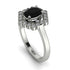 Honeycomb Halo Oval Black Diamond Ring - Laura No. 9 image 3