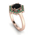 Honeycomb Halo Oval Black Diamond Ring - Laura No. 23