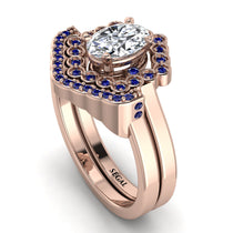 Honeycomb Halo Oval Diamond Bridal Set - Laura No. 62 image 1