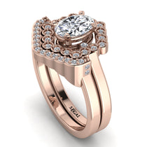 Honeycomb Halo Oval Diamond Bridal Set - Laura No. 2 image 1