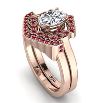 Honeycomb Halo Oval Diamond Bridal Set - Laura No. 47 image 1