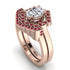 Honeycomb Halo Oval Diamond Bridal Set - Laura No. 47