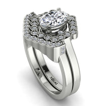 Honeycomb Halo Oval Diamond Bridal Set - Laura No. 3 image 1