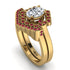 Honeycomb Halo Oval Diamond Bridal Set - Laura No. 46