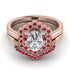 Honeycomb Halo Oval Diamond Bridal Set - Laura No. 47
