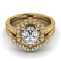 Honeycomb Halo Oval Diamond Bridal Set - Laura No. 1 image 2