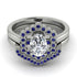 Honeycomb Halo Oval Diamond Bridal Set - Laura No. 63