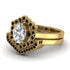 Honeycomb Halo Oval Diamond Bridal Set - Laura No. 31
