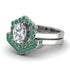Honeycomb Halo Oval Diamond Bridal Set - Laura No. 18