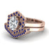 Honeycomb Halo Oval Diamond Bridal Set - Laura No. 62
