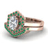 Honeycomb Halo Oval Diamond Bridal Set - Laura No. 17