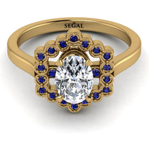 Honeycomb Halo Oval Diamond Ring - Laura No. 61 image 1