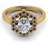 Honeycomb Halo Oval Diamond Ring - Laura No. 61