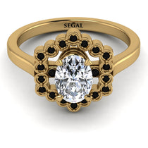Honeycomb Halo Oval Diamond Ring - Laura No. 31 image 1