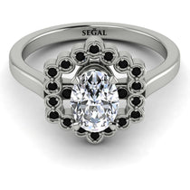 Honeycomb Halo Oval Diamond Ring - Laura No. 33 image 1