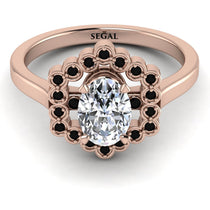 Honeycomb Halo Oval Diamond Ring - Laura No. 32 image 1