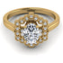 Honeycomb Halo Oval Diamond Ring - Laura No. 1