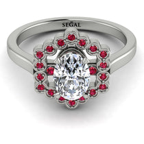 Honeycomb Halo Oval Diamond Ring - Laura No. 48 image 1