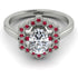 Honeycomb Halo Oval Diamond Ring - Laura No. 48