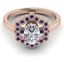 Honeycomb Halo Oval Diamond Ring - Laura No. 62 image 1