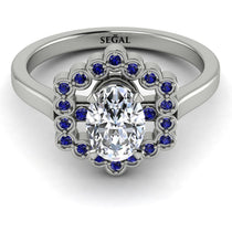 Honeycomb Halo Oval Diamond Ring - Laura No. 63 image 1